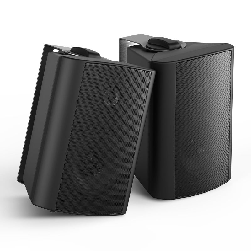 Herdio 4 Inch Outdoor Bluetooth Speakers Waterproof Wired 200 Watt,Indoor, Patio,Deck Wall Mount Speakers (Black) - Image 1